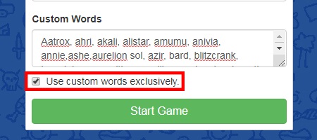 skribbl.io custom word set